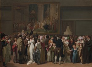 Den offentlige visning af Davids "Coronation" på Louvre af Louis Leopold Boilly