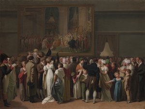 The Public Viewing Davids Coronation på Louvre, 1810. af Louis Leopold Boilly