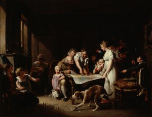 Læsning af Bulletin of the Grand Army af Louis Leopold Boilly