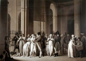 Det kongelige palads gallerier. Tegning af Louis Leopold Boilly (1761 - 1845) af Louis Leopold Boilly