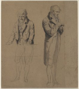 To stående figurer undersøgelse for et spil billard, ca. 1807. af Louis Leopold Boilly