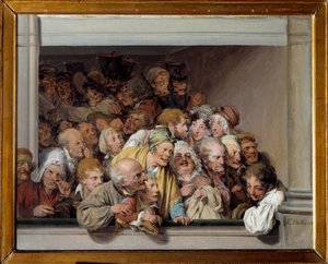 Une loge, le jour du spectacle gratuit Peinture de Louis Leopold Boilly (1761-1845) 1830 Søn. 0,33x0,41 m Versailles, musee Lambinet - Teaterboks, dagen for den frie forestilling. Maleri af Louis Leopold Boilly (1761-1845) af Louis Leopold Boilly