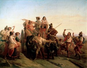 Høstmaskinernes ankomst til de pontinske moser, 1833