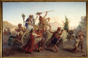 Tilbagekomsten af festen for Madonnaen af Buen nær Napoli Maleri af Louis Leopold Robert (1794-1835) 1827 Søn. 1,47x2,12 m
