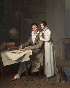 Geografilektionen (Portræt af Monsieur Gaudry og hans datter) af Louis Leopold Boilly