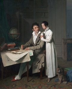 Geografilektionen (Portræt af Monsieur Gaudry og hans datter) af Louis Leopold Boilly