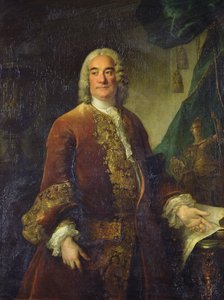 Charles-Francois-Paul Lenorman Tournehem (1684 - 1751), direktør for de kongelige bygninger, ca. 1750 (olie på lærred)