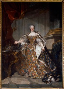 Portræt af Marie Lesczinska (Lesczynska) (1703-1768) Dronning af Frankrig Maleri af Louis Tocque (1696-1772) 1740 søn. 2,77x1,91 m - Portræt af Marie Leczinska (Leszczynska) (1703-1768) - Maleri af Louis Tocque (1696-1772), olie på lærred (277x7x191 cm) af Louis Tocqué