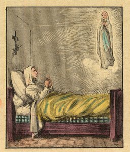 Bernadette Soubirous (1844-1879) - Indgravering fra "" Religiøs lære ved øjnene. Wonderful Album” af Louis Maitrejean og Georget Ramond - Frankrig 1910