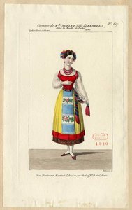 Miss Noblet som Fenella. Kostumedesign til operaen La muette de Portici, 1828. af Louis Maleuvre