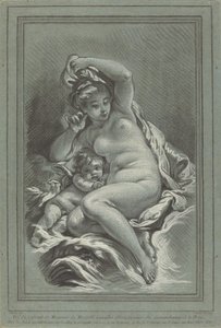 Venus og Amor på en delfin, 1767. Skaber: Louis Marin Bonnet, Juste-François Boucher. af Louis Marin Bonnet, Juste François Boucher