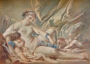 Venus og Amor, 1700-tallet, 1919 af Louis Marin Bonnet