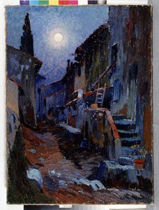 Auriol, gyde med måneskin Maleri af Louis Mathieu Verdilhan (1875-1928) Dim. 81x59 cm Obligatorisk omtale: Samlingsfondens hilsen Provence, Marseille