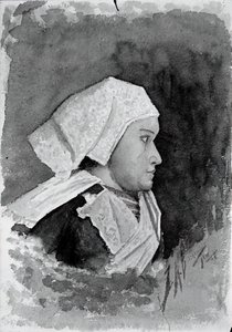 Bretagne bondekvinde, 1884. af Louis Michel Eilshemius