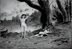 To nøgenbilleder, 1900.