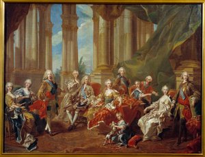 Kong Filip V (1683 - 1746) af Spanien og hans familie. Skitse af Louis Michel Van Loo (1707-1771) af Louis Michel van Loo