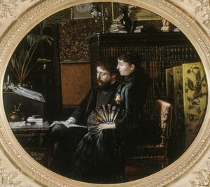 Portræt af Alphonse Daudet 1840-1897 og hans kone født Julie Allard, 1883.