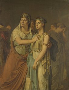 Skuespillerinderne Joanna Cornelia Ziesenis-Wattier (1762-1827) og Geertruida Jacoba Grevelink-Hilverdink (1786-1827) i Iphigenia (1674) af Jean Racine (1639-99)