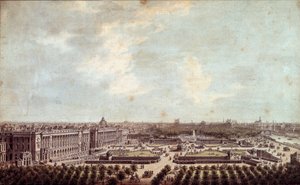 Udsigt over Place Louis XV (nuværende Place de la Concorde i Paris Akvarel af Louis Nicolas de Lespinasse (1734-1808) 1778 Paris, Musee Carnavalet