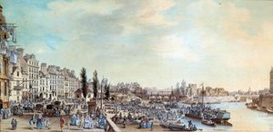 Udsigt over Saint Pauls havn og kontoret for vandbåde i 1782 Pastelmaleri af Louis de Lespinasse (1734-1808) 1782 Paris, Musee Carnavalet af Louis Nicolas de Lespinasse