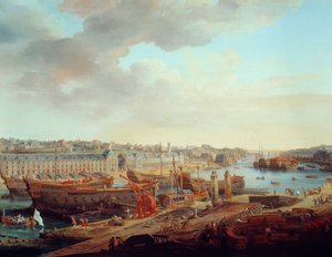 Skibsværft: "" The City of Brest"" Detalje. Maleri af Louis Nicolas van Blarenberghe (1716-1794) 1774 af Louis Nicolas van Blarenberghe