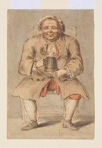 Istuva mies, jolla on tankardi af Louis Philippe Boitard