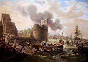 Kong Louis XVI besøger værkerne i havnen i Cherbourg den 23/06/1786 Maleri af Louis Philippe Crepin (1772-1851) 1786 Paris, Musee du Louvre.