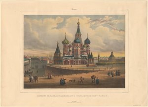 Basil Cathedral i Moskva, 1845 af Louis Pierre Alphonse Bichebois