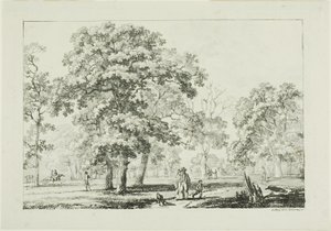 Folk, der går i en skov af Louis Pierre Baltard