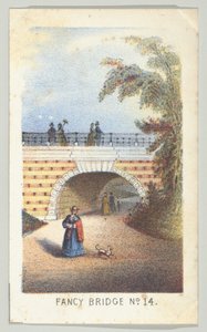 Fancy Bridge nr. 14, fra serien, Views in Central Park, New York, del 3, 1864. af Louis Prang