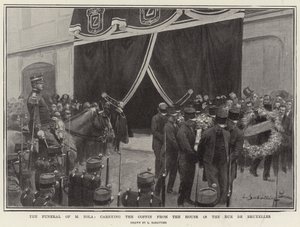 Begravelsen af M. Zola, med kisten fra huset i Rue de Bruxelles
