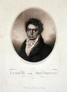 Ludwig van Beethoven (1770-1827) graveret af Blasius Hofel (1792-1963) 1814 (mezzotint) af Louis Rene (after) Letronne