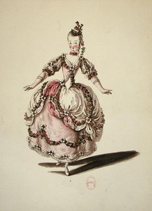 Hyrdekostume til ballet (akvarel på papir) af Louis Rene Boquet