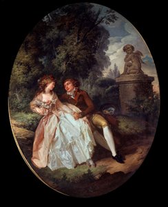 Galante Scene (med Amor) Maleri af Louis Trinquesse (1746-1800) Ture fra det 18. århundrede, Musee des Beaux Arts