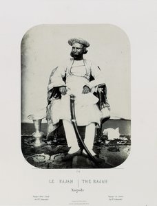 En kongelig natch på øen Jug Navas Oudeypour; The Rajah, ca. 1865-68 (albumin print) af Louis Rousselet