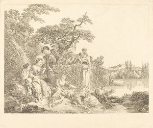 Hyrdens gaver af Louis Simon Lempereur after François Boucher