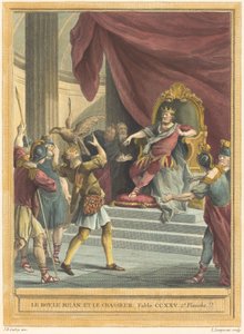 Kongen, dragen og jægeren af Louis Simon Lempereur after Jean Baptiste Oudry