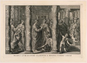 Helbredelsen af den lamme ved den smukke port til templet af Louis Sommereau