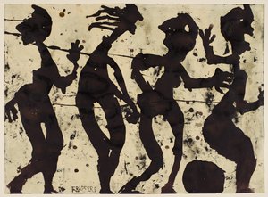 Brousse og Frapper, verso, ca. 1937-1942 (olie gouache og blæk på papir)