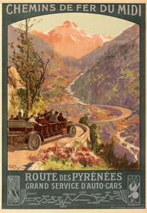 Sydbane. Pyrenæernes rute, ca. 1900-1910.