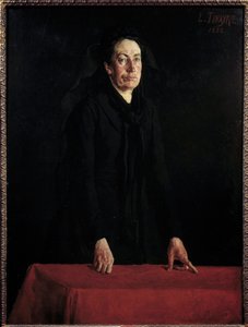 Commune de Paris: "" Portræt af Louise Michel (1830-1905) på talerstolen"" Den militante anarkist ved retten under hendes retssag. Maleri af Louis Tinayre (1861-1942) 1882 søn. 1,29x0,95 m Paris, Musee Carnavalet OBS! Brug af dette værk kan være underlagt