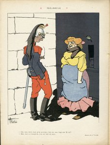 Illustration af Louis Vallet (1856-1940) i Le Rire, 02/03/12 - Præambel - Armee, Prostitution
