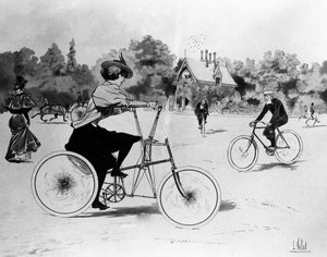 Les Vélocipédistes - af Louis Vallet, Bibl. art deco