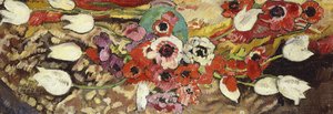 Anemoner og hvide tulipaner; Anemoner og hvide tulipaner af Louis Valtat