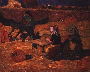 The Fish Scalers (olie på lærred) af Louis Valtat