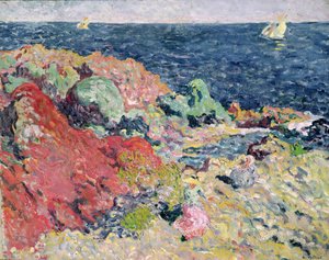 De røde klipper ved Antheor af Louis Valtat