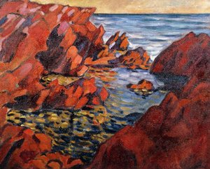 Havet på Away; Det Røde Hav, ca. 1917/1918 (olie på lærred) af Louis Valtat