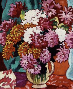 Vase af Dahlia af Louis Valtat