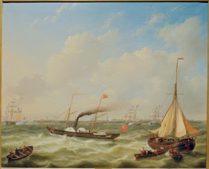 Dronning Victoria i Ostende 1843 / Gem. af Louis Verboeckhoven
