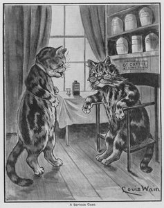 En alvorlig sag (gravering) af Louis Wain